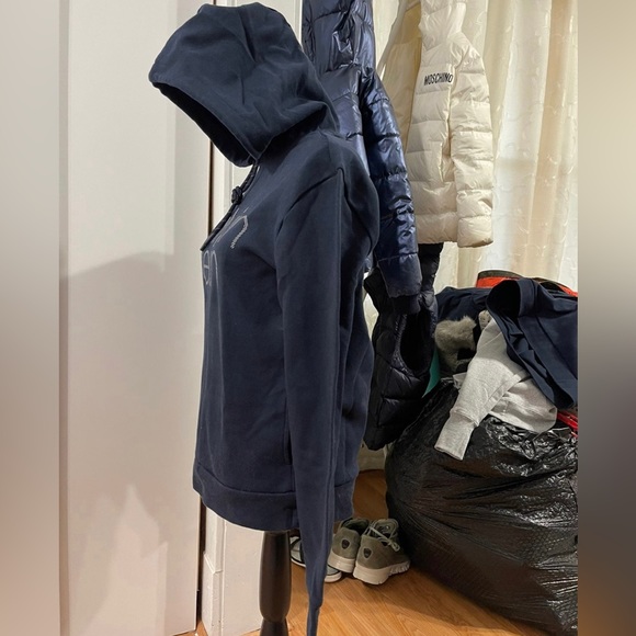 NWOT Women’s Size Small Calvin Klein Oversized Hoodie With Reflective Logo Navy - Picture 3 of 8